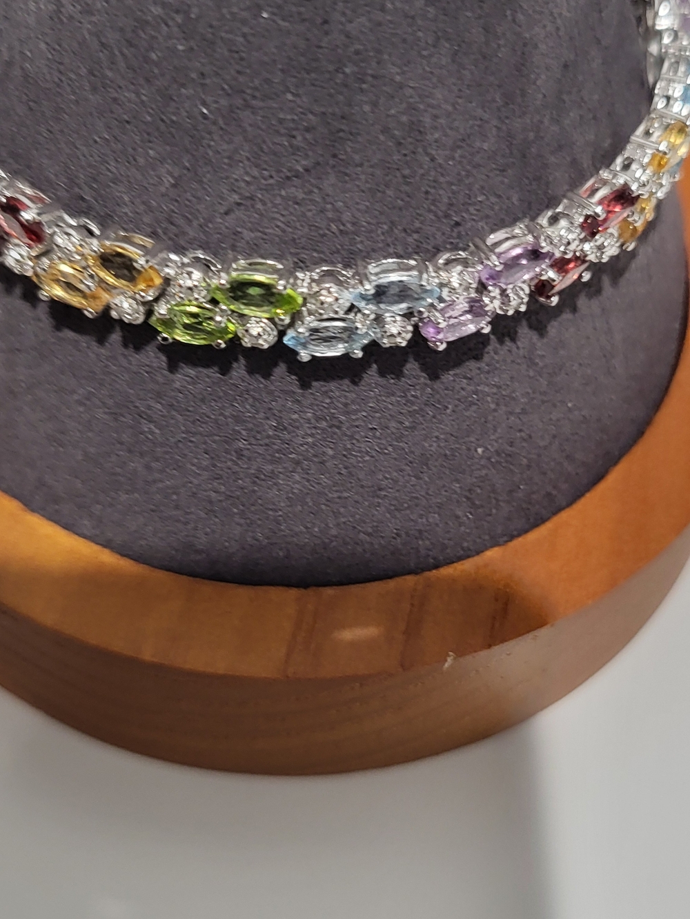 Multicolor Gemstone Tennis Bracelet - Women Jewelry - Picture 7 of 8